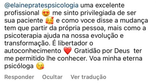 depoimentos da psicologa elaine